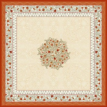 Tischdecke 145x145cm AUBRAC creme/orange